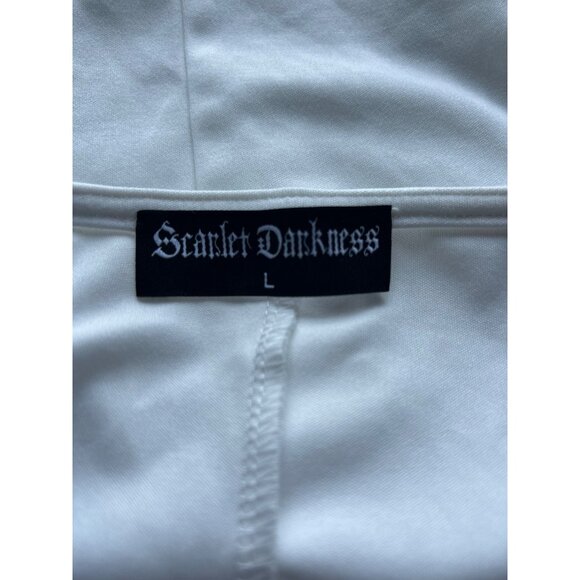 Womens  Sz L White Milkmaid Top Puff Sleeves Cottagecore Peasant Top - Picture 4 of 6